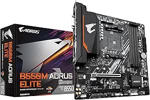 Placa Mae Gigabyte B550m Aorus Elite Am4 Ddr4 Hdmi M-atx Cor Preto