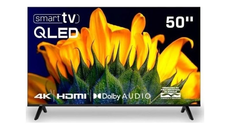 Smart Tv Hq QLED 50 " Hq-qLED50sm 4k Wi-fi Bluetooth, Dolby Audio, Apps, Netflix, Youtube E Prime Video, 3 HDMI