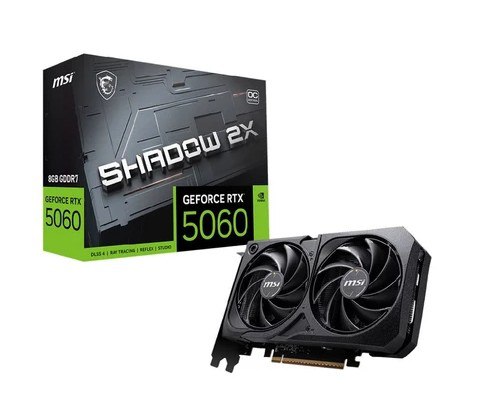 Placa de Vídeo MSI NVIDIA GeForce RTX 5060 SHADOW 2X OC, 8GB