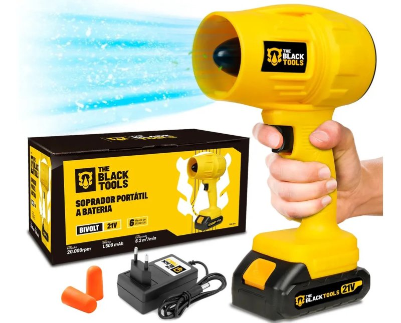 Soprador de Folhas The Black Tools 2000W com Bateria 21V