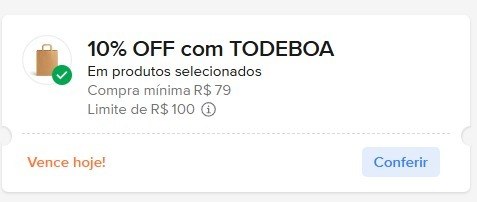 CUPOM: TODEBOA - 10% OFF em compras acima de R$79,00