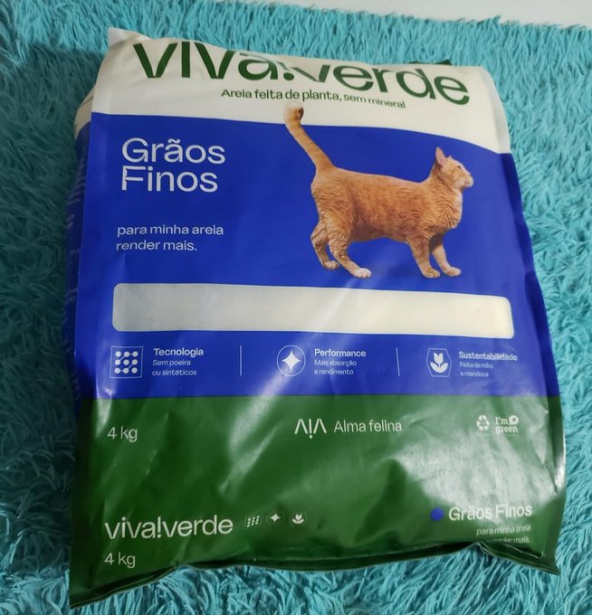Viva Verde Areia Higiênica Biodegradável 4kg Grãos Finos + Frete Grátis