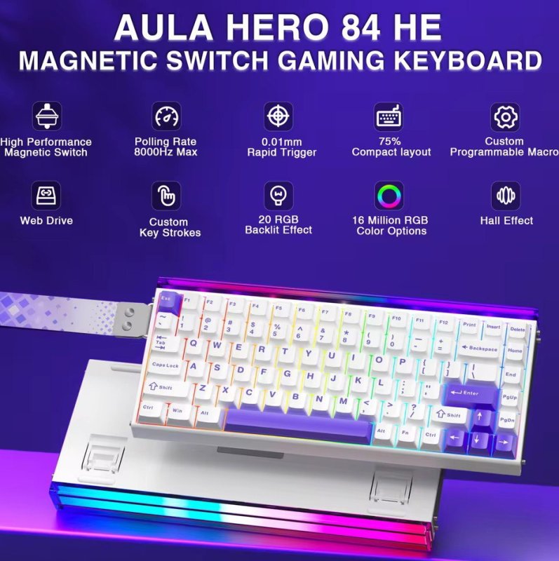 Teclado magnético AULA Hero 84HE