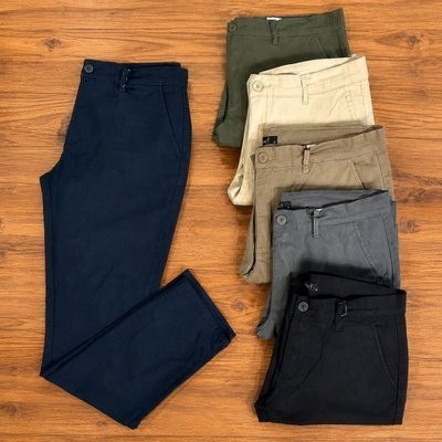 Calça Sarja Masculina Alfaiataria Bolso Faca Tradicional