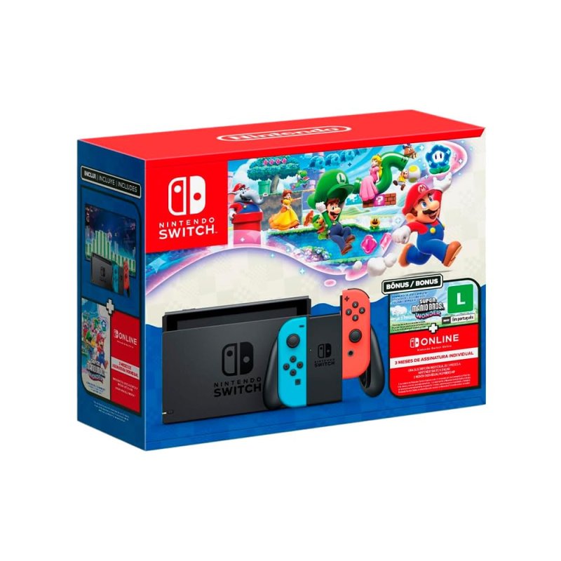 Bundle Nintendo Switch + Super Mario Bros. Wonder + 3 Meses de NSO