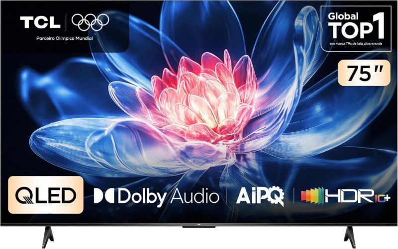 TCL 75 Polegadas QLED 4K - WiFi Bluetooth Google TV - HDR10+
