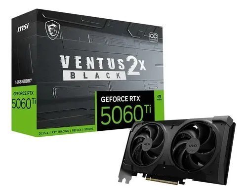 Placa Video Msi Geforce Rtx5060 Ti Ventus 2x Oc Black Plus