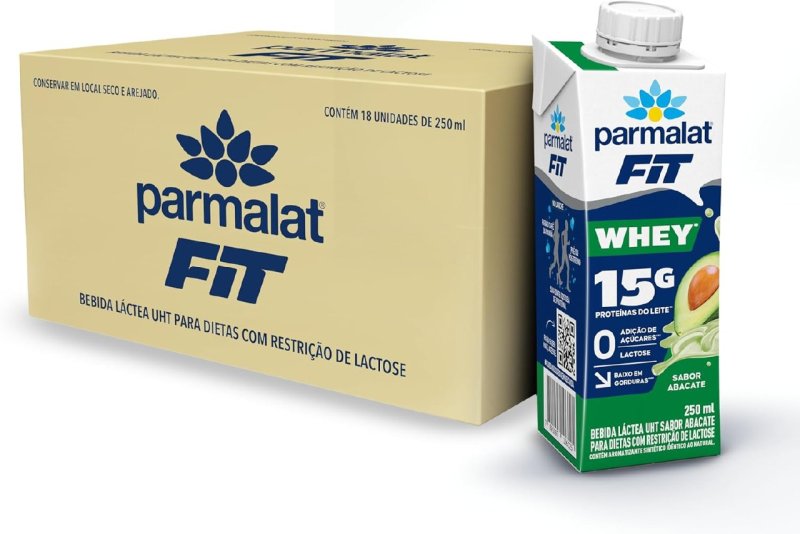 Parmalat Fit Bebida Proteica Chocolate 15g de Proteína 250mL – 18 Unidades + Frete Grátis