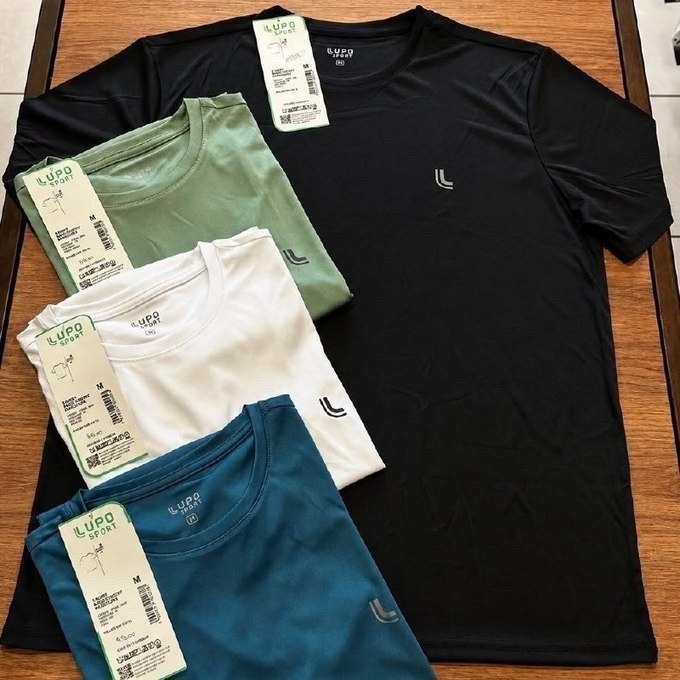 Kit com 2 Camisetas Dry-Fit Lupo + Frete Grátis