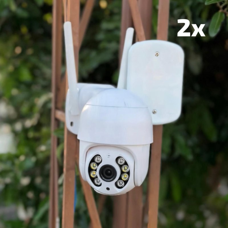 Kit 2 Câmeras Segurança Ip Interna Externa Wifi iCSee Infravermelho Prova D’Água - HW