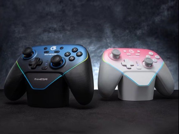 Controle Com Dock e Sem Fio Gamesir SuperNova Hall Effect (ROSA E PRETO)