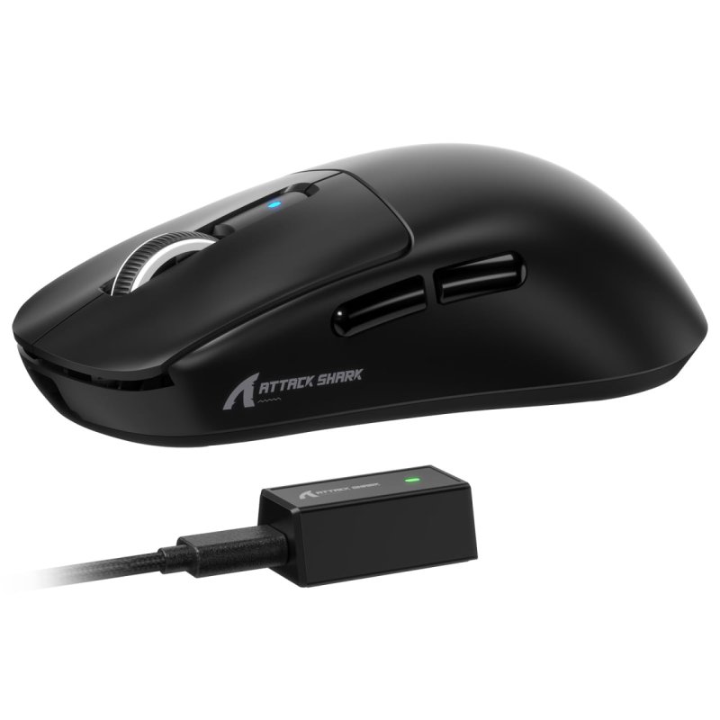 Mouse Attack Shark R6, 39g, 8K, PAW3950MAX, Nordic 52840, 42K DPI, 2.4G/BT/Com Fio