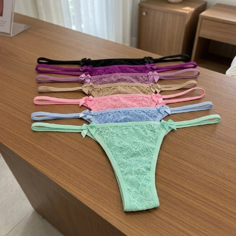 Kit com 10 Calcinhas de Renda Tanga Fio + Frete Grátis