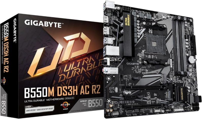 Placa-Mãe Gigabyte B550M DS3H AC R2 DDR4 AM4