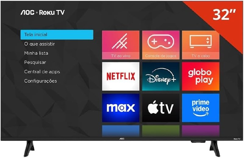 AOC 32S5155/78G - 32" HD Wi-Fi Quad Core Dolby Áudio