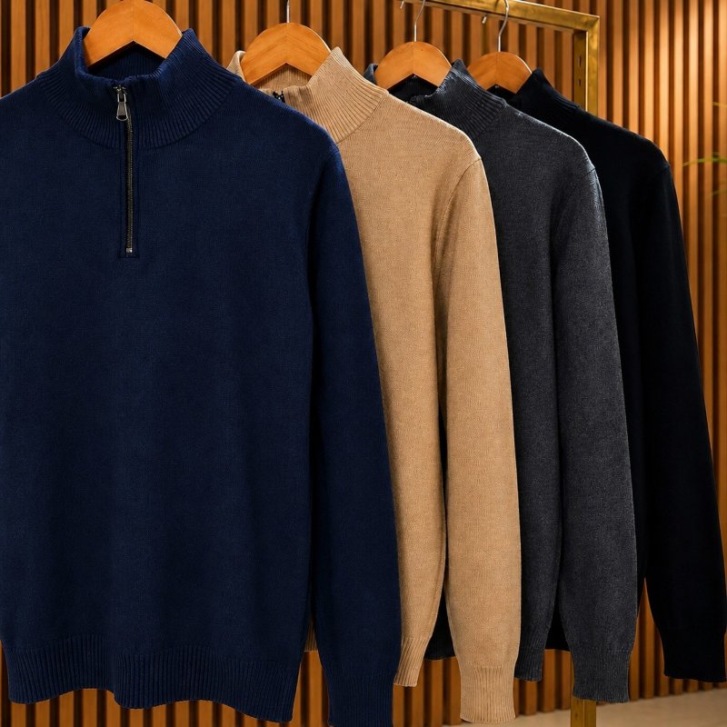 Suéter Masculino Zíper Gola Alta Red Nose Básico Inverno
