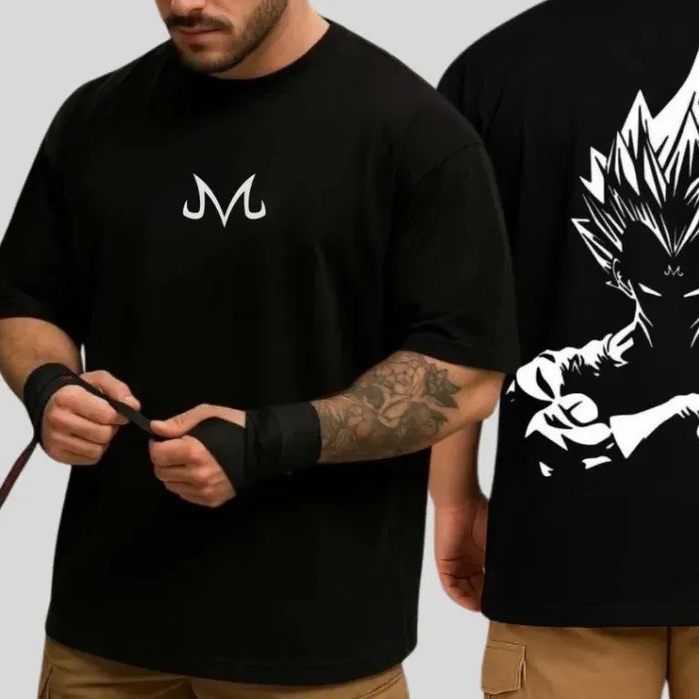 Camiseta Oversized Evil Vegeta 100% Algodão Premium
