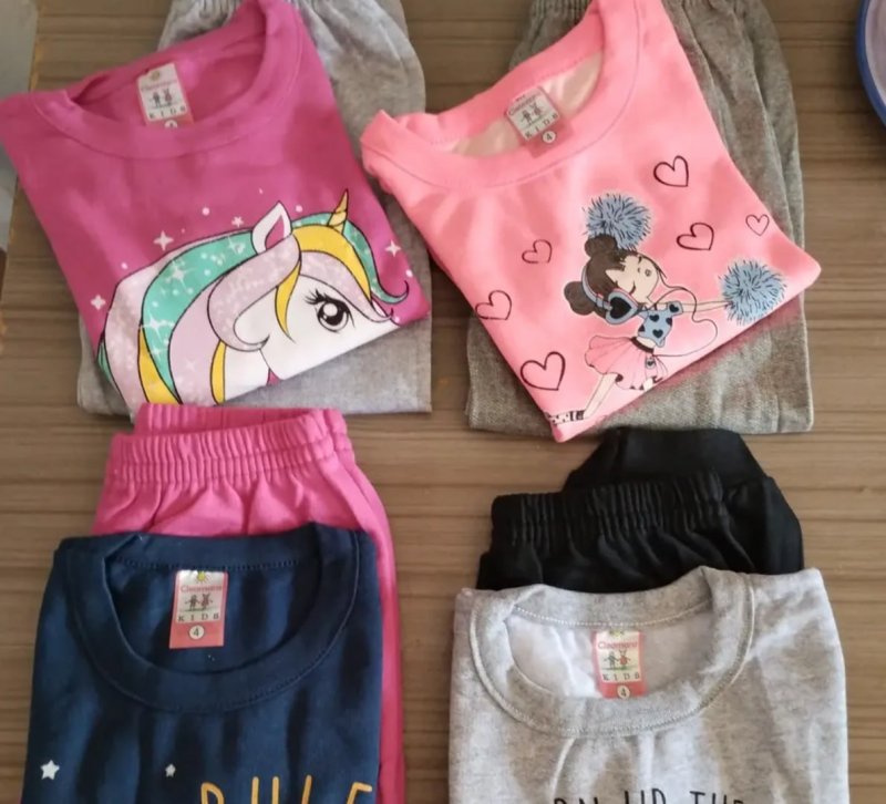 Kit 8 Peças Moletom Menina Infantil Inverno Atacado Barato
