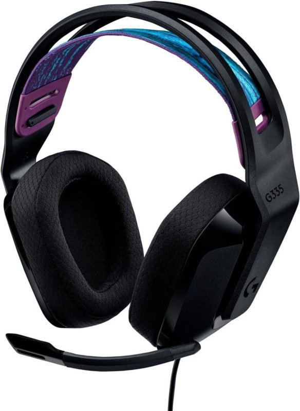 Logitech G335 - Headset Gamer - Almofadas Memória - Conexão 3,5mm - Preto