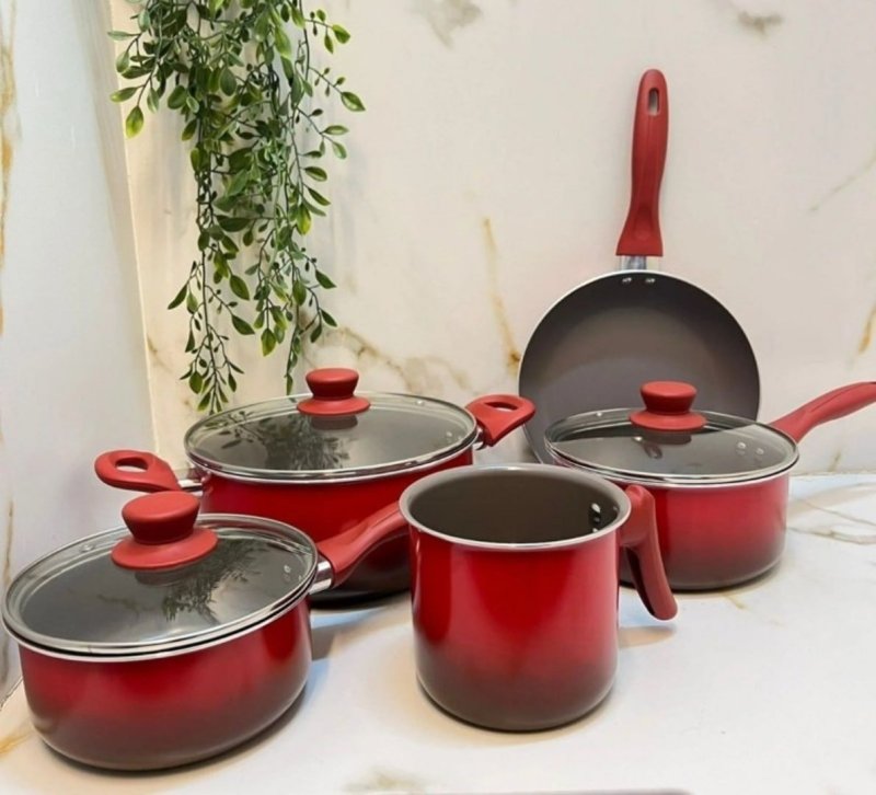Conjunto De Panelas Ceramic Life Smart Brinox Vermelho 5 Pçs