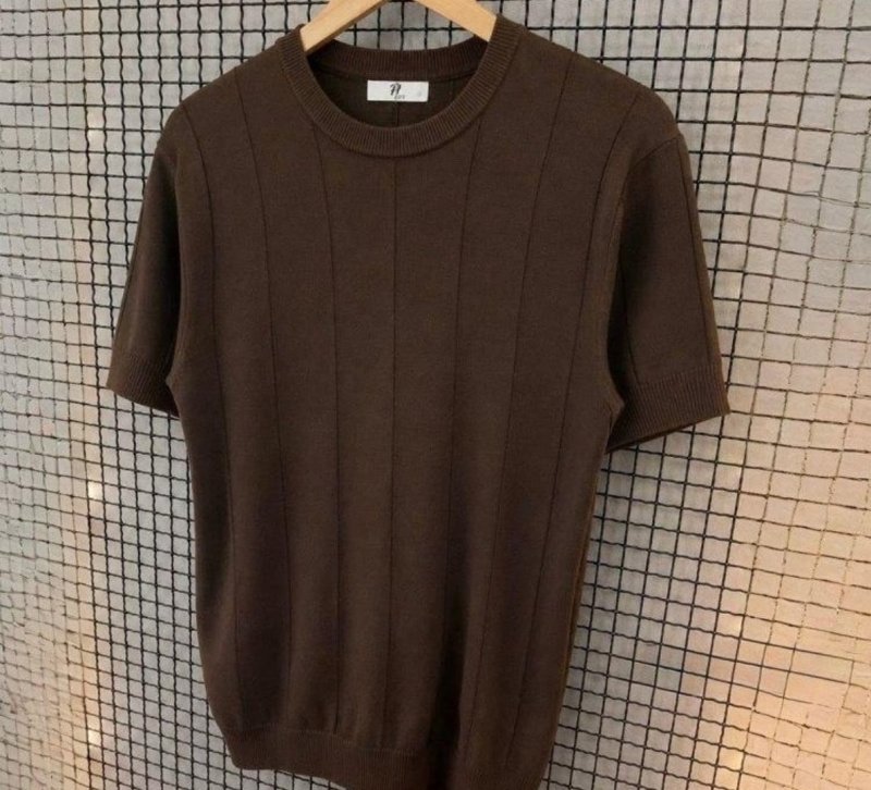 Camiseta Social Masculina Modal Tricô Macia Canelada Casual