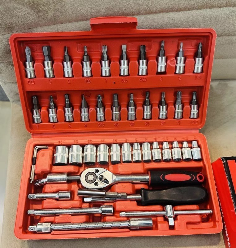 Kit Chaves Catraca Soquete Allen 46 Peças com Maleta VLX