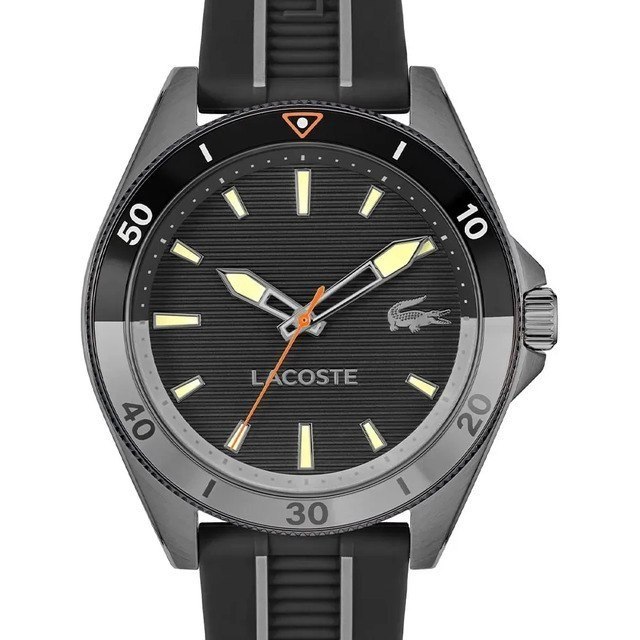 Relógio Lacoste Mainsail Masculino Em Borracha Preta 2011457 Preto