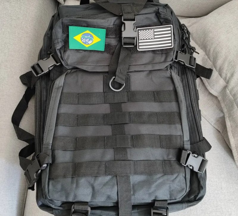 Mochila Tática Impermeável Militar Reforçada Grande 50 Litros Masculina Feminina Anne Preto