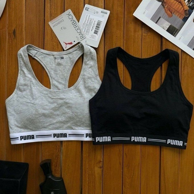 Kit com 2 Top Academia Puma Fitness Algodão
