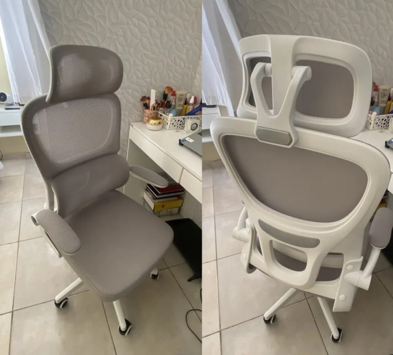 Cadeira Escritório Ergonômica Genebra G500 Luvinco Cor Cinza Com Suporte Lombar Estofado Mesh