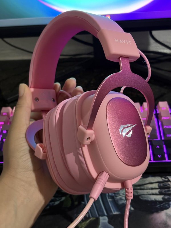 Havit Headphone Fone de Ouvido H2002d Pink, Gamer, com Microfone