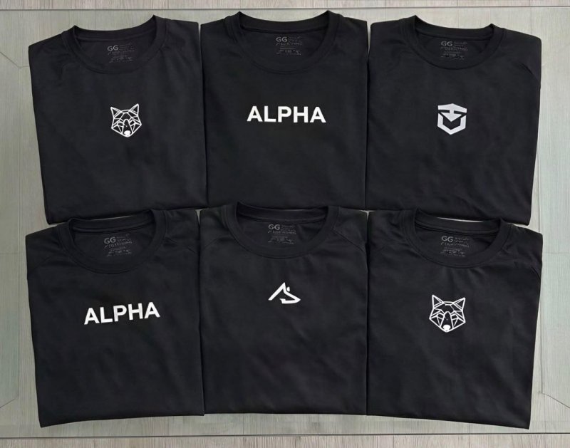 Kit 5 Camisetas Dry All Black Alpha