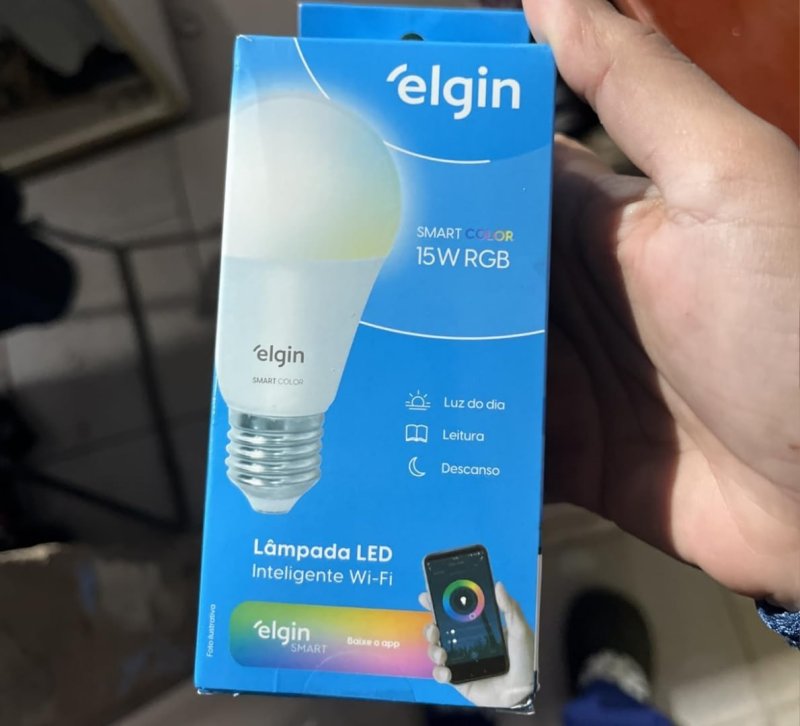 Lâmpada Inteligente Mais Potente 15W Smart Color RGB Wifi Elgin compatível com Alexa e Google Home