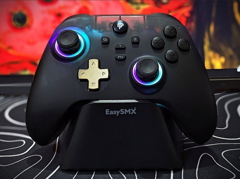 Controle Easysmx D05 com Dock Carregamento, RGB, Hall Effect