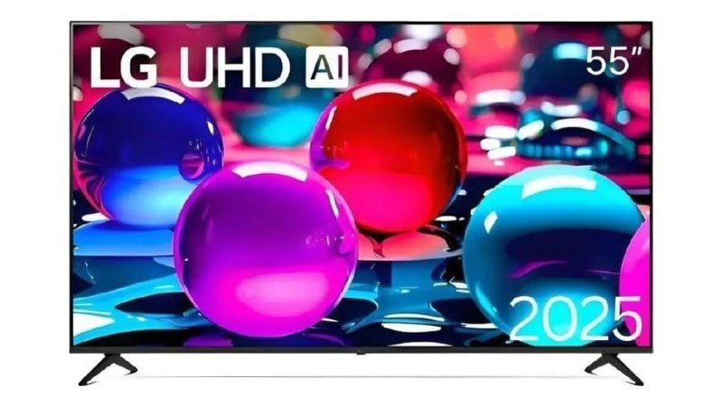 Smart TV LG UHD AI UA75 55 polegadas HDR10 Pro Processador α7 AI Ger 8 webOS 25