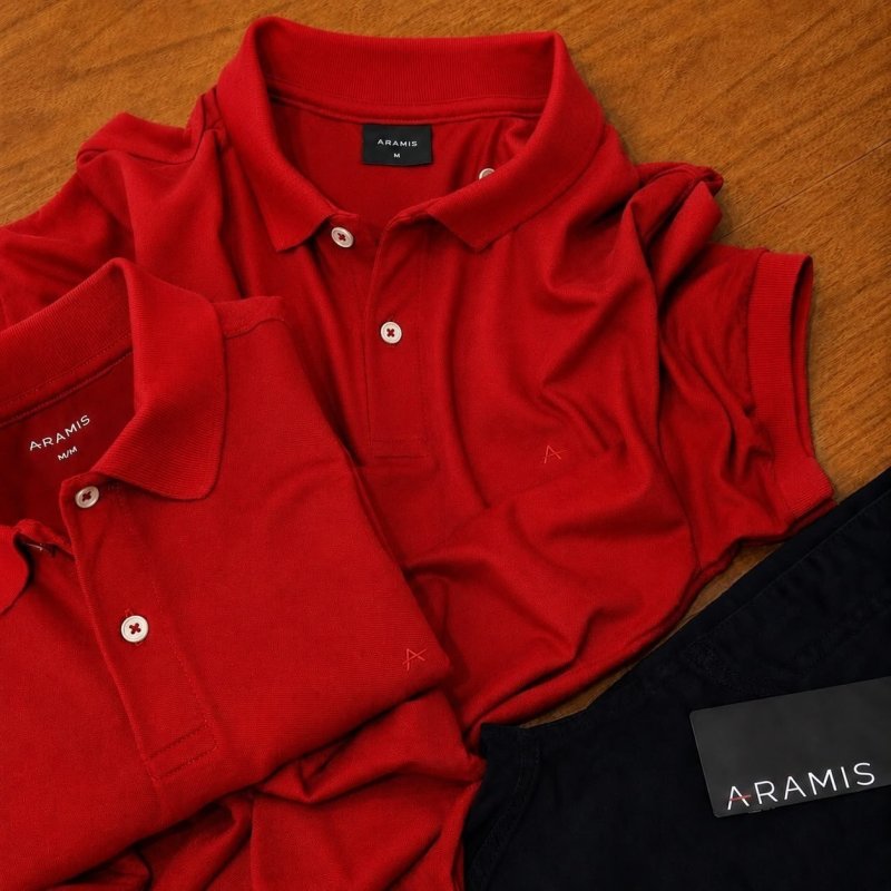 Polo Aramis Masculina Piquet Basic Mono Vermelha