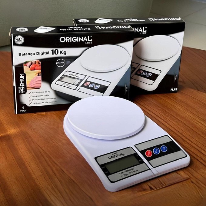 Balança Digital de Cozinha para Alimentos, 10 kg e Precisão de 1g Profissional E Uso Domestico Nutricional Para Pesar Alimentos Ou Confeitaria Comida Davely