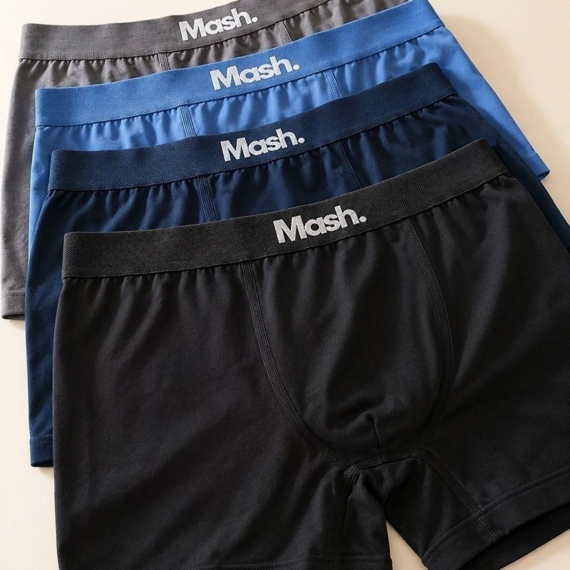 Kit Com 4 Cuecas Boxer Microfibra Mash Box Sem Costura