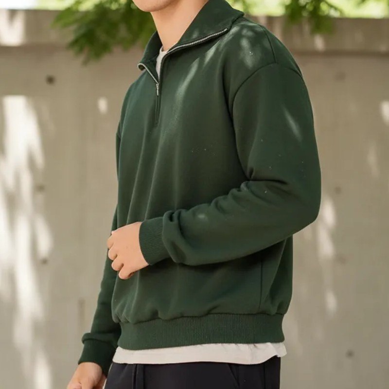 Blusa Moletom Quarter-zip Masculina Premium - Km Basics