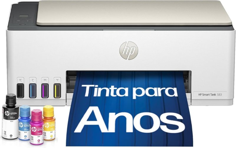 HP Smart Tank 583 - Multifuncional Wi-Fi - Impressora Copiadora Scanner - Branco