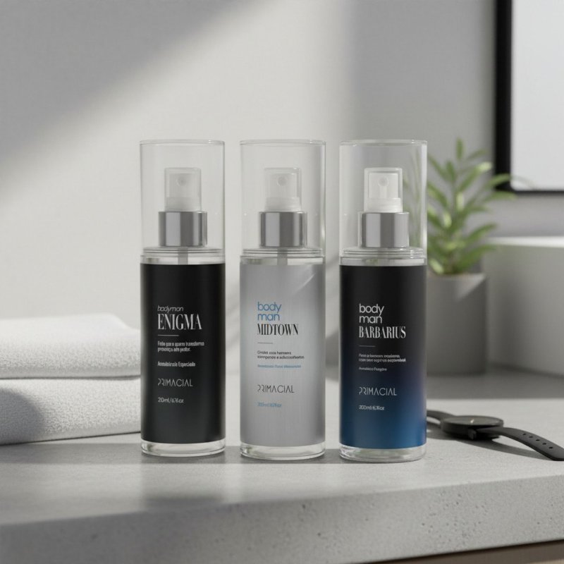 Kit Body Splash Masculino Barbarius + Enigma + Midtown 200ml