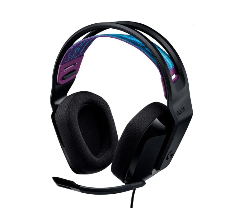 Headset Gamer Logitech G335 com Almofadas com Espuma de Memória, Preto