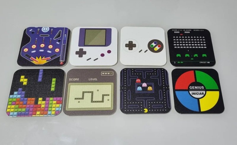 Kit 8 Porta Copos Jogos Vintage Nerd Geek Nintendo Tetris + Frete Grátis