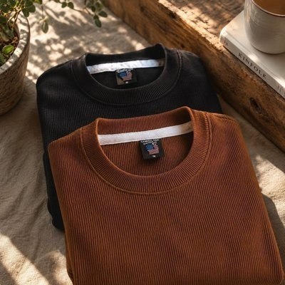 Kit 2 Camisetas Oversized Masculina Texturizado Premium Kit 2 Over - Preto Marrom M