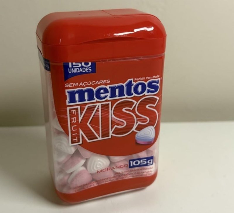 Pastilhas Mentos Kiss Morango - 150 Unidades
