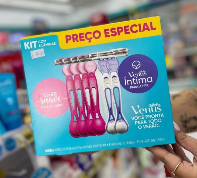 Kit Aparelho de Depilação Gillette Venus Suave 4Un + Venus Íntima 2Un