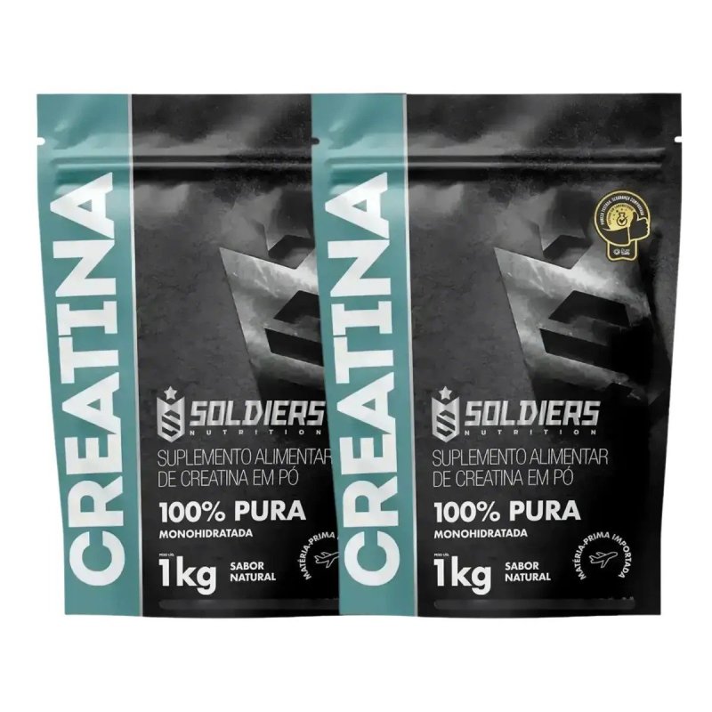 2Kg Creatina Suplemento Monohidratada em pó 100% Pura Soldiers Nutrition