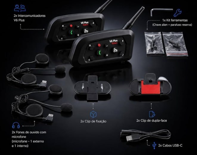 Intercomunicador Bluetooth V6 Plus
