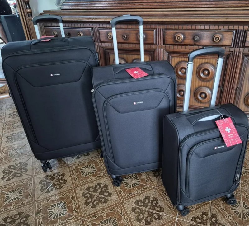 Kit de malas de viagem P/M/G Boston Swiss Move Preto