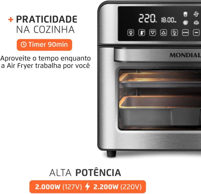 Air Fryer Forno Mondial Oven Digital 25L 2000W